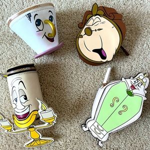 Beauty and the beast miniature zip pouches